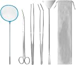 Ciseaux pour aquarium 5 en 1, pincettes, spatule - Ensemble d'outils d'aquascaping en acier inoxydable pour réservoir de poissons, terrarium