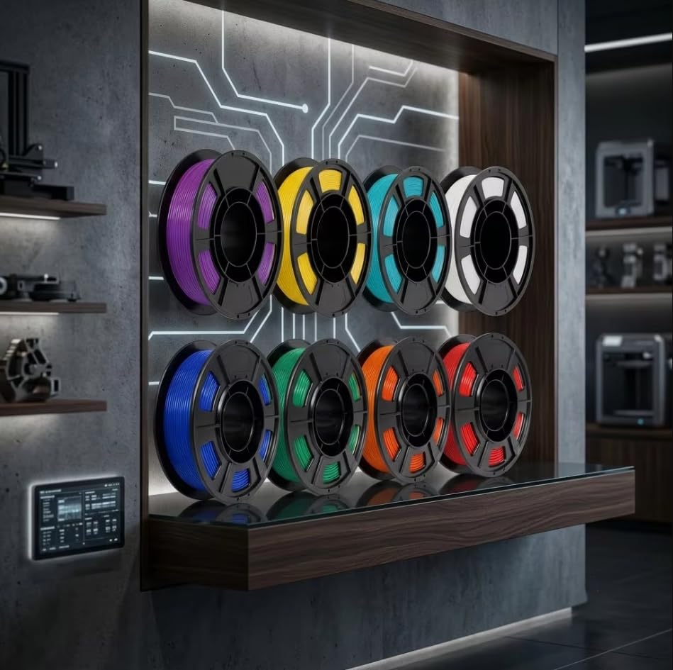 Image of PLA 3D Printer Filament Bundle 1.75mm, 8 Colors | White Red Blue Orange Gyan Yellow Green Purple
