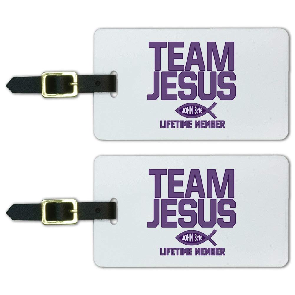 Team Jesus John 3:16 Christian Luggage ID Tags Carry-On Cards - Set of 2