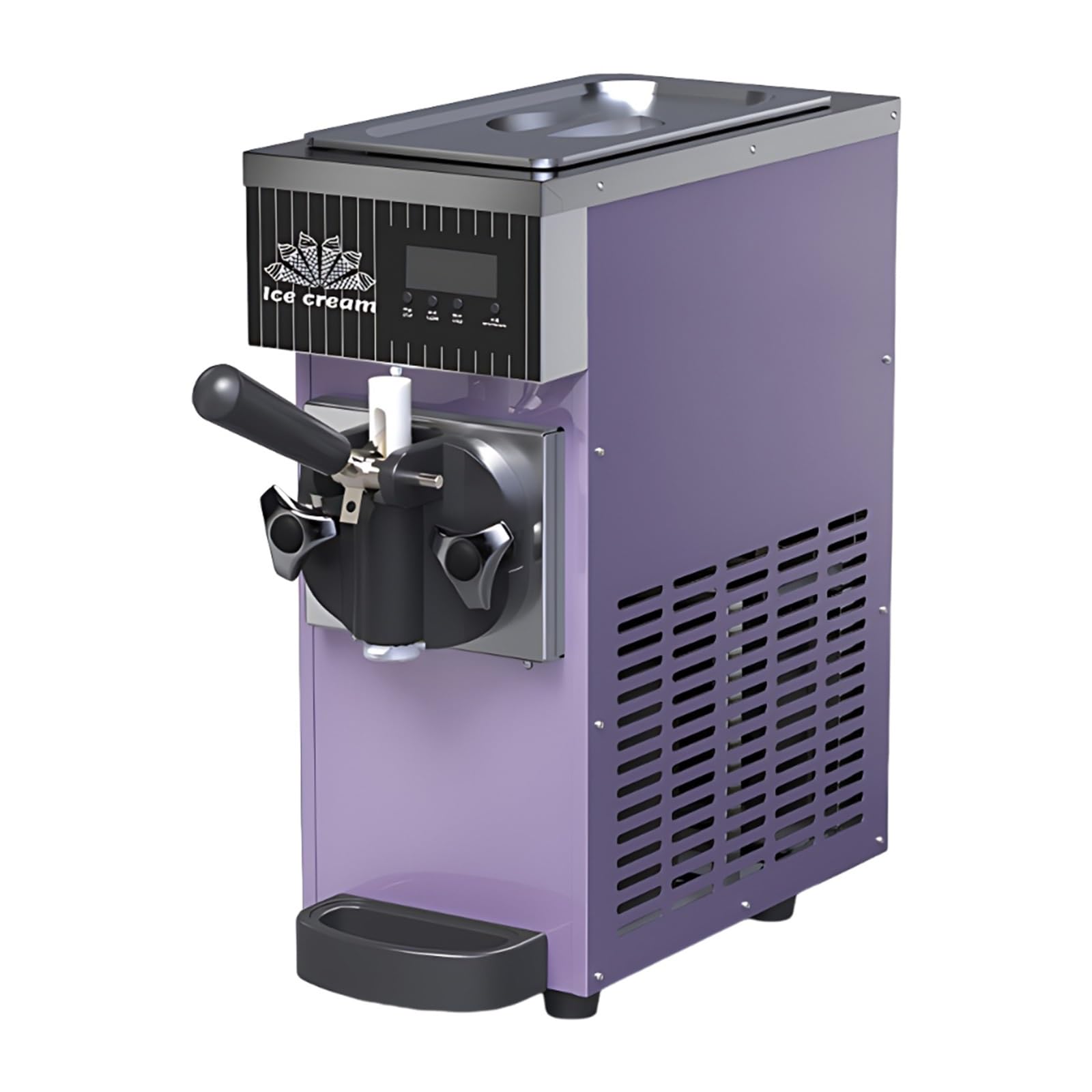 Machine à Glace Italienne De Comptoir 4-5 L/H Avec Cuve 2,5 L Et Cylindre 1 L, Auto-Nettoyage, écran Lcd Pour Glacier Café Et Commerce(Purple)