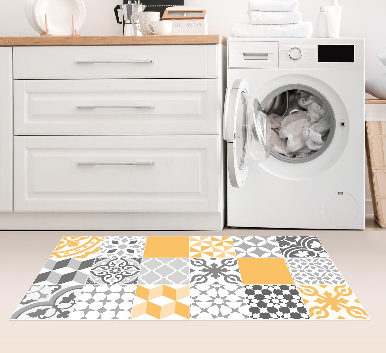Viniliko Carpet, Vinyl, Yellow, 66 x 180 x 3 cm, Lemon Tree, 66 x 180 cm (Rectangular) - Image 3