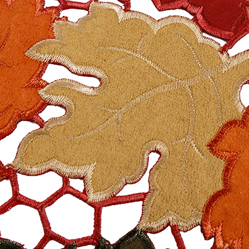 Owenie Thanksgiving Table Runner 120 Inches Long, Embroidered Cutwork Fall Table Runner, 13 X 120 Inches Extra Long Outdoor Farmhouse Maple Leaf Table Runner For Harvest Autumn #TOP4