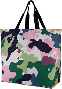 Amazon.co.jp: トートバッグ 迷彩柄 カラフル ハンドバッグ レディース