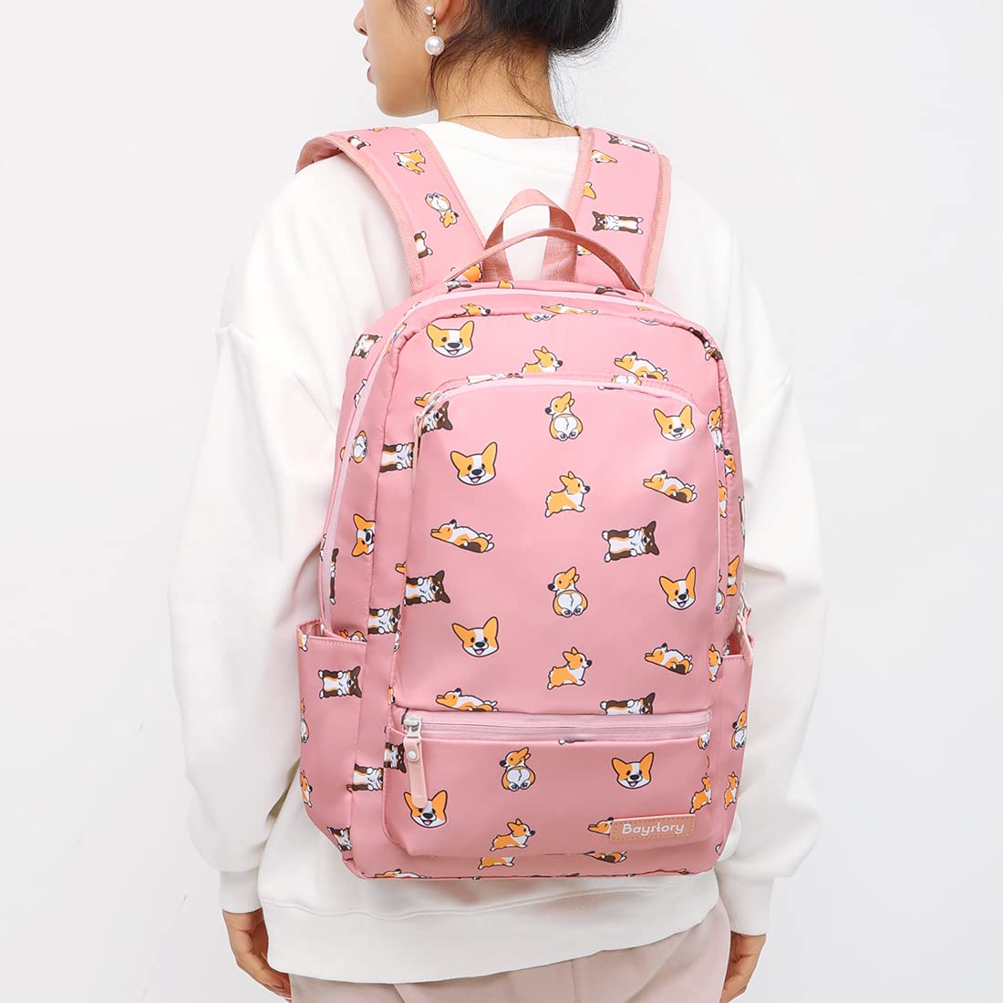 Lindas mochilas de perro Corgi para niñas y niños, mochila escolar para mujeres, hombres y adolescentes