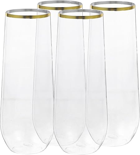 UPKOCH Copas de cóctel de plástico, copas de vino de plástico sin tallo, copas de champán transparentes, tazas de almacenamiento de jugo, tazas de