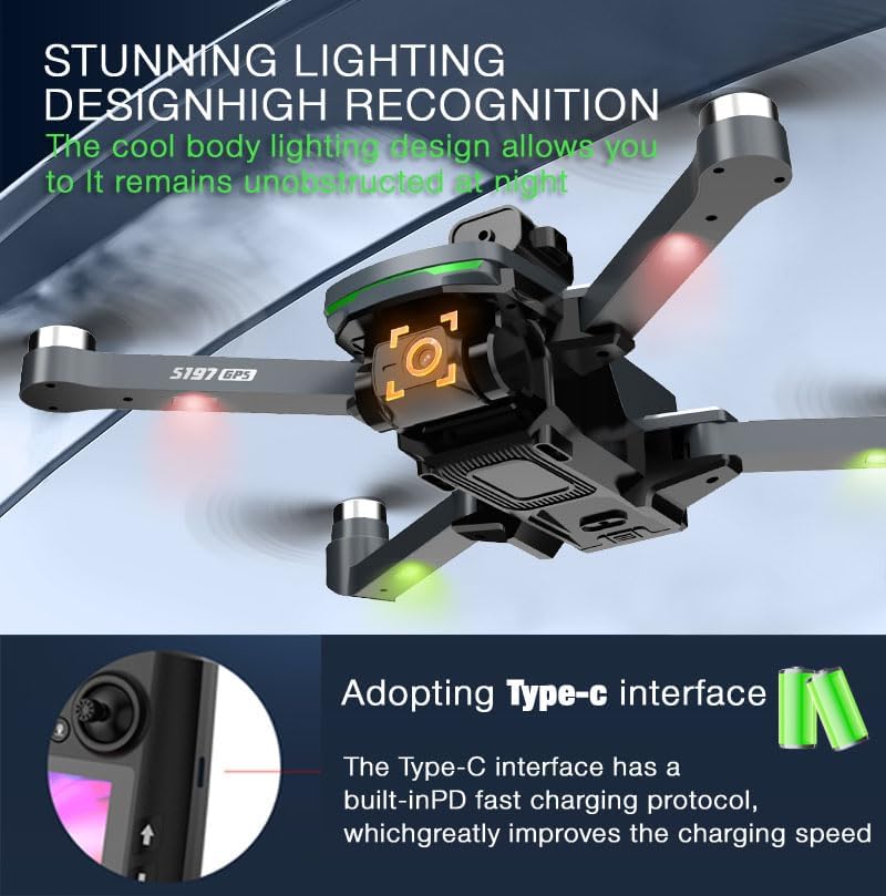 Drone with Type-C Charging Port