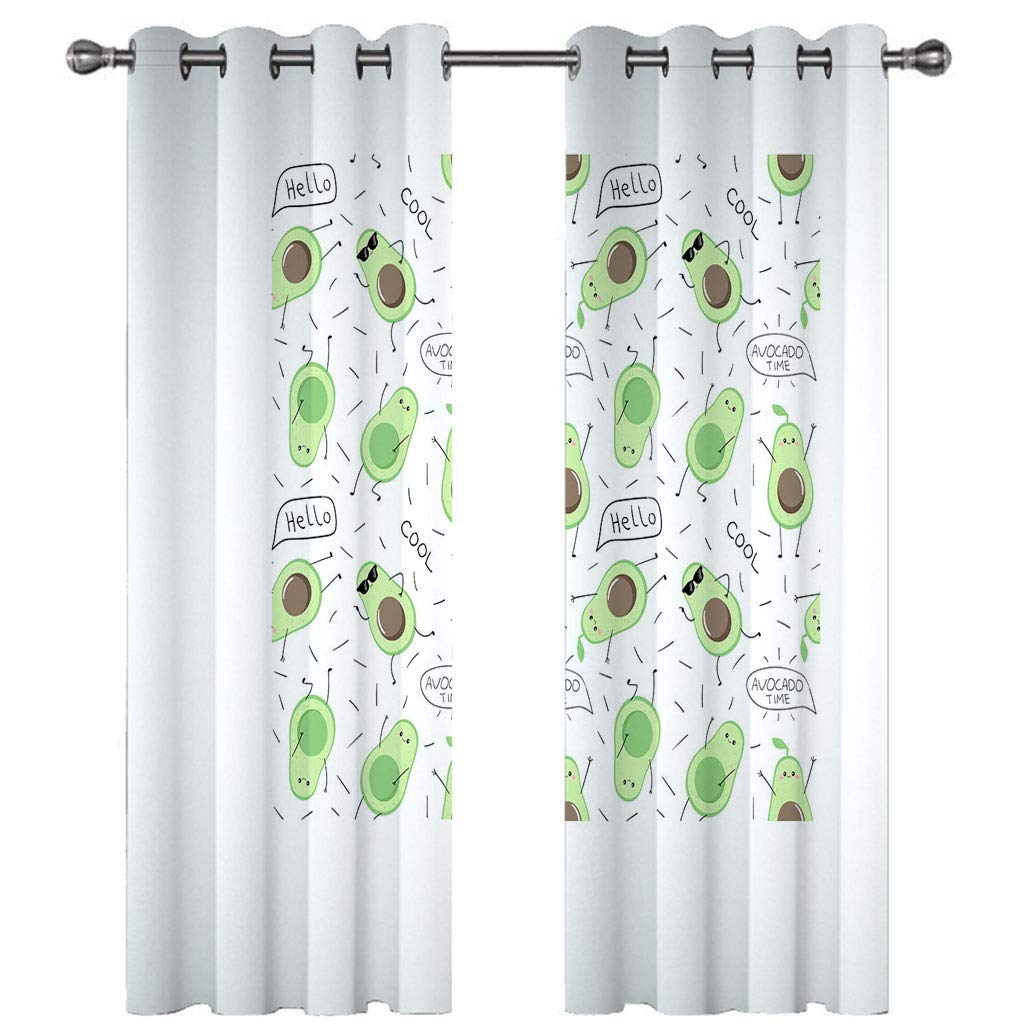 Rideaux occultants thermiques avocat 200x160cm | Lot de 2
