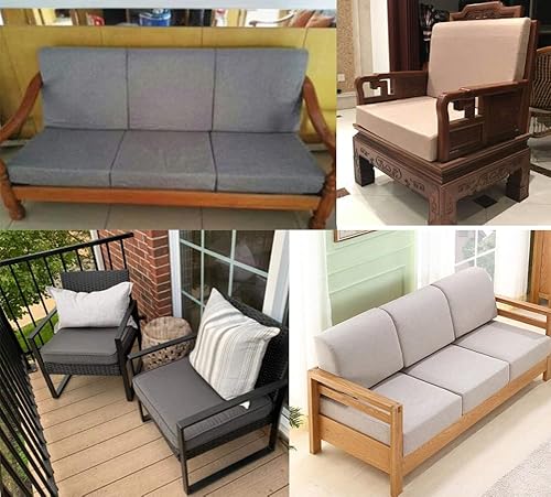 Miniatura 7 de Cojín de asiento profundo para muebles de exterior, almohadilla de repuesto impermeable para silla de jardín de patio, cojín de espuma para asiento