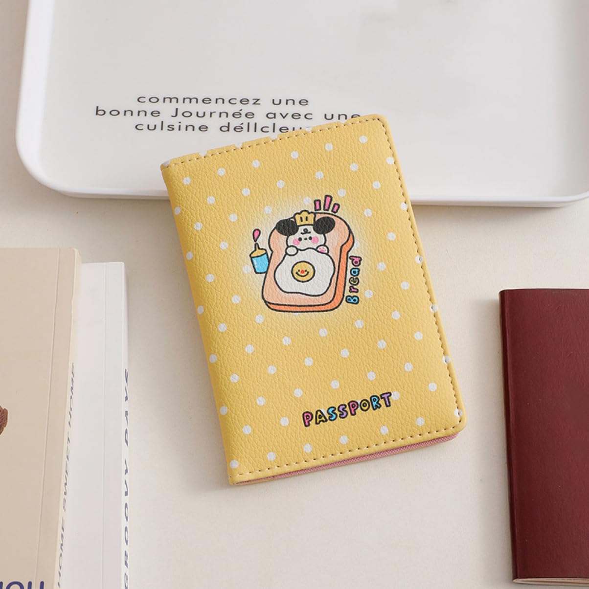 GALPADA 4pezzi Per Portatile Organizer Per Documenti Custodia Multifunzionale Per e Scuola Design Passaporti e Giallo