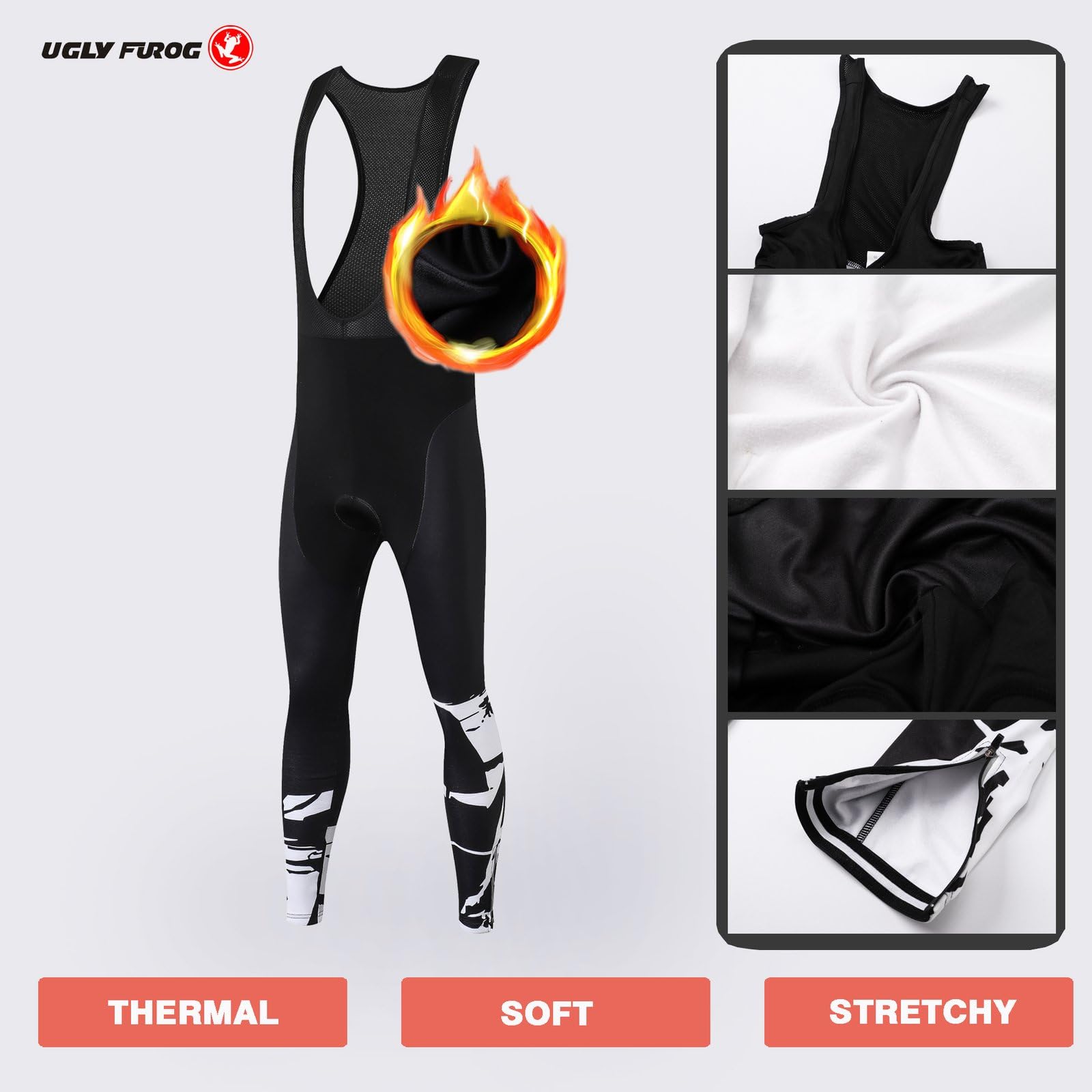 UGLY FROG Abbigliamento Magliette Set Inverno Termico Vello Antivento Maglia Lunga e Pantaloni Completo Ciclismo Uomo Invernale KXITCXHB14