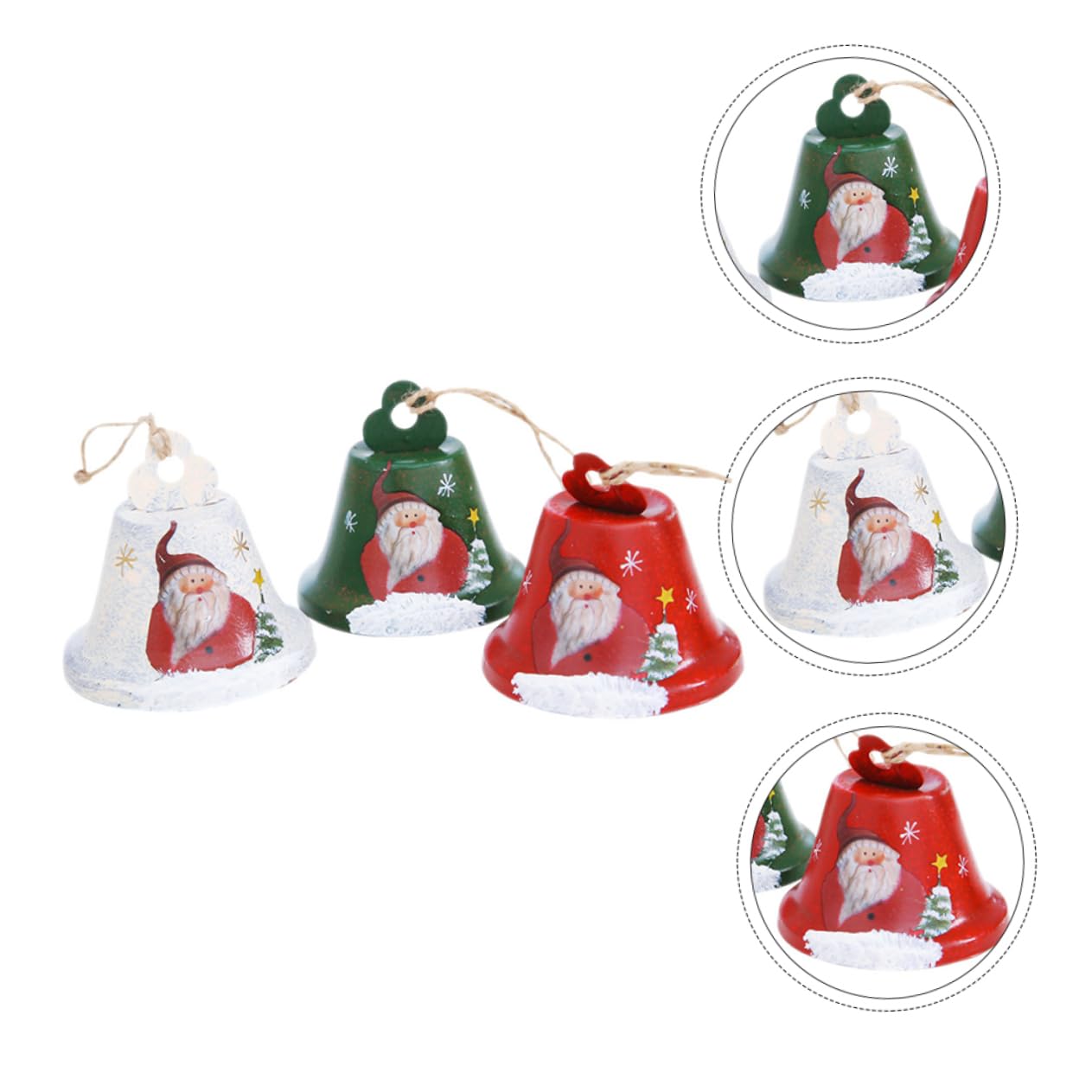 Garneck 2 Set Campana Di Babbo Natale Cono Albero Di Natale Porta Chiaro Decorazioni Ganci Natalizi Sottobicchieri Chiare Di Natale Campanellini Natalizi Ferro Da Stiro 3 Pezzi * 2