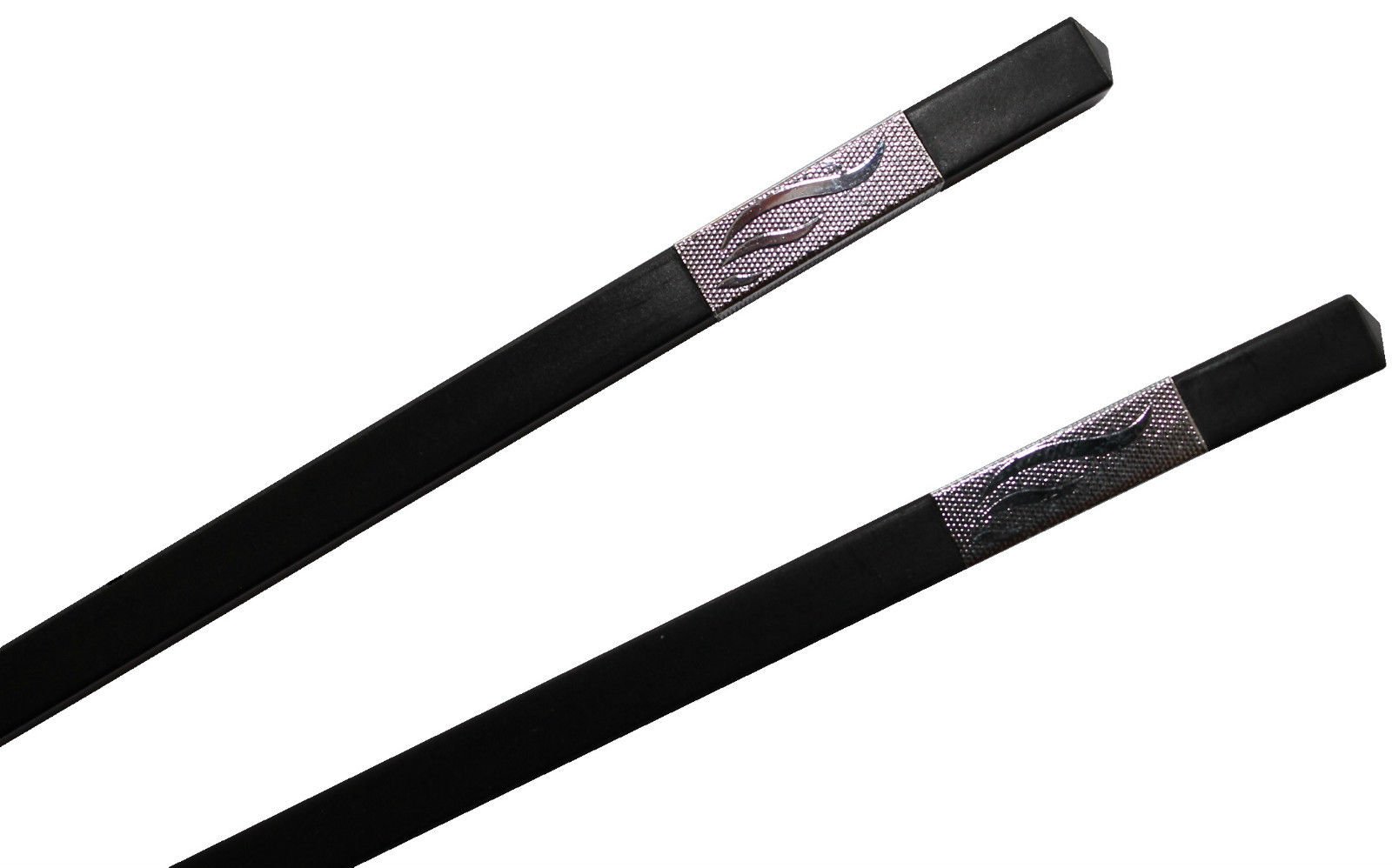2 paia di bacchette di metallo nero argento ornamento Chopsticks esstaebchen 4stueck