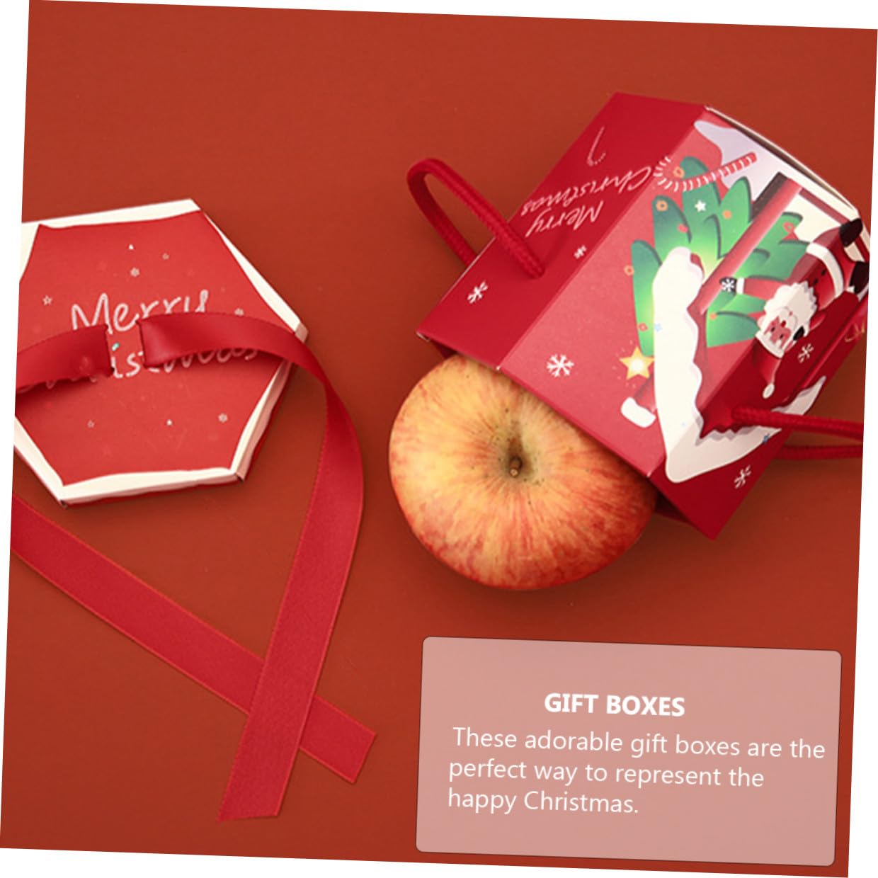 Scatole di Natale Esagonali in Carta 18 Pezzi per Confezionare Dolci e Muffin, Design Classico Natalizio, per Decorazioni Tavolo Matrimonio Stili multipli