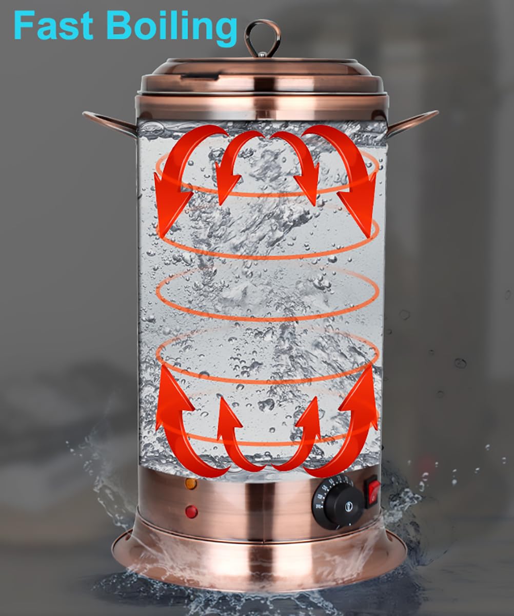 Dispenser di bevande calde in acciaio inox di grado commerciale 304, caldaia di acqua calda per la casa, la festa, l'ufficio, 1800W 220V Energia efficiente e riscaldamento veloce,20L