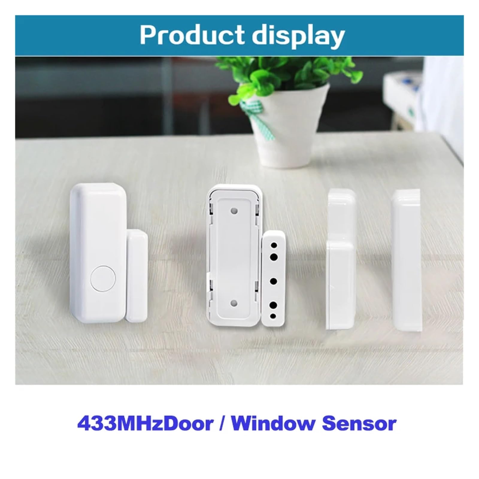 Sensor magnético inalámbrico for puerta y ventana, siste-ma de alarma for el hogar, alertas de notificación por aplicación, Detector de Sensor de ventana(4 PCS)