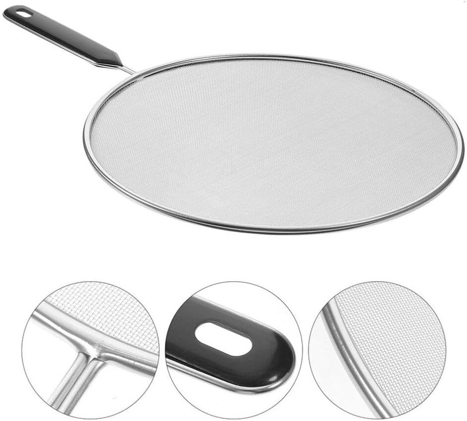 HEMOTON Oil-proof Mesh Pot Lid Kitchen Oil Splatter Screen Cooking Filter Strainer Odor Absorbing Splatter Screen