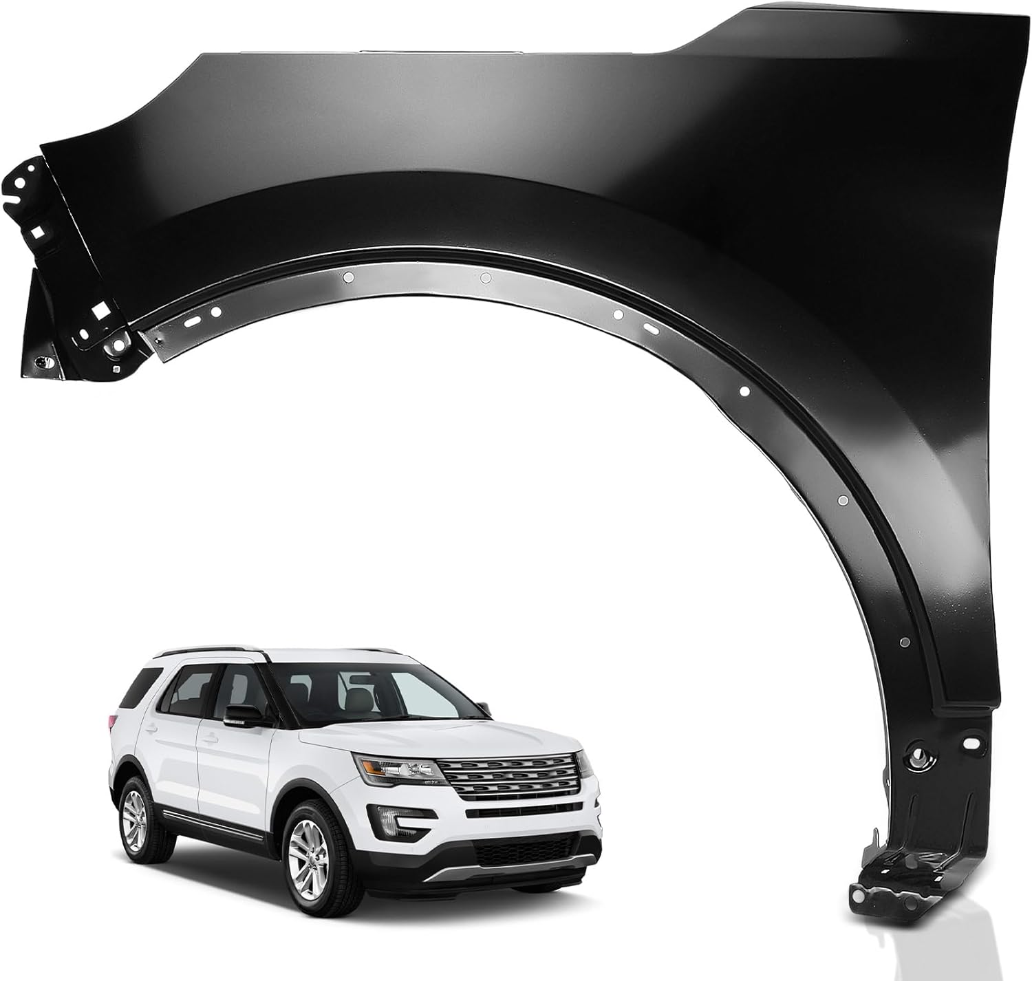 YHTAUTO Front Left Driver Side Fender Primed Steel Compatible with Ford Explorer 2011-2015, Police Interceptor Utility 2013-2015