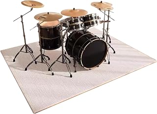 Alfombra de Tambor, Alfombra for Batería Electrónica, Alfombra de Tambor Insonorizada, Alfombra Para Batería y Percusión Antideslizante, Alfombrilla Absorbente de Vib(Size:180x140cm,Color:Blanco roto)