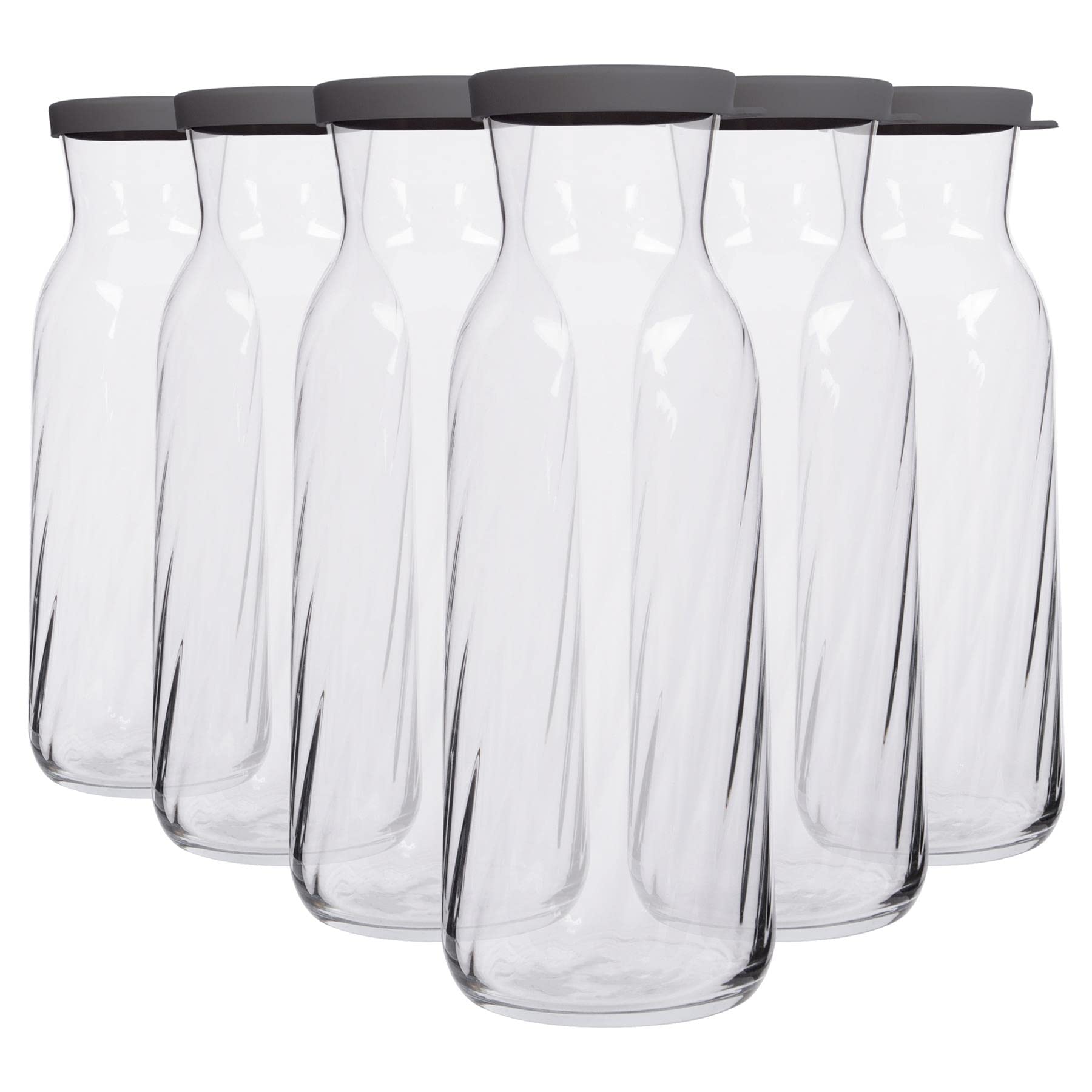 LAV Fonte 1.2L Glass Carafes - Pack of 6 - Grey Lid