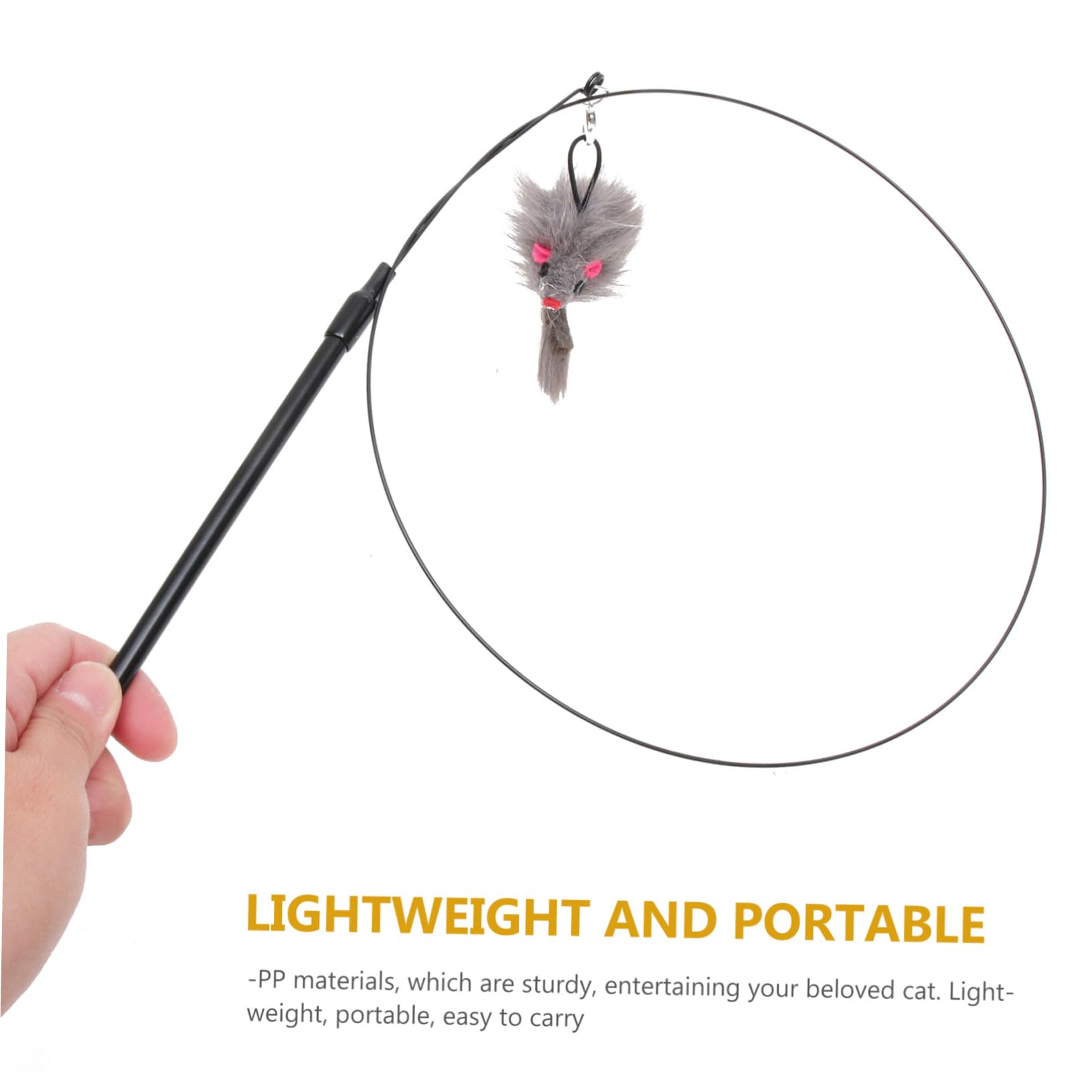 Happyyami Canne à Chat Interactive avec Ventouse Jouet Détachable pour Chats Intérieur Stimule Les Instincts De Chasse Et Renforce Le Lien avec Votre Animal