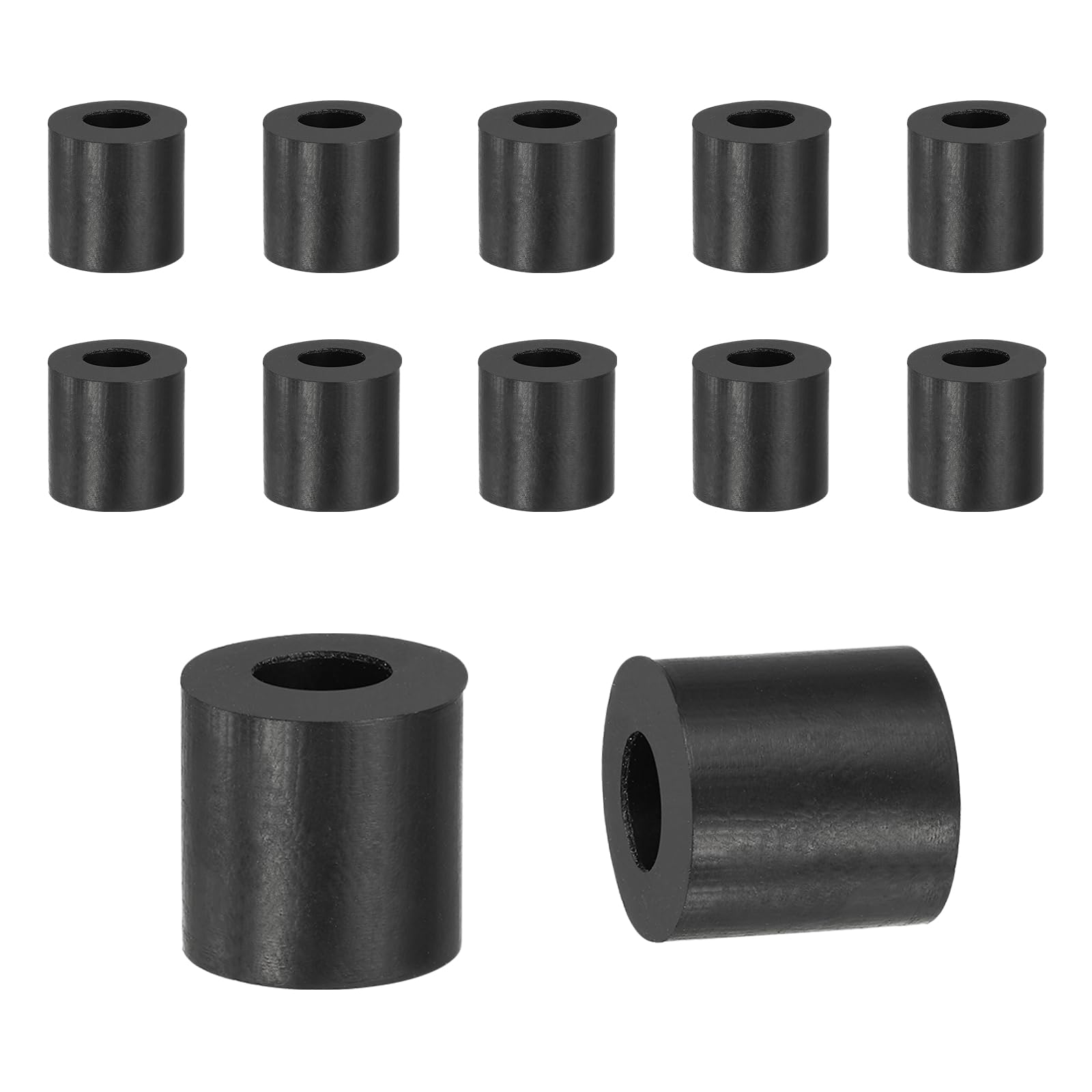 YELARXI Rubber Spacer, Thick Rubber Bushing Washers Anti Vibration Spacer Round Isolation Pads, 0.8" x 0.4" x 0.8"(20 x 10 x 20 mm) Fit for Hardware Home Car Accessories (12 Pack, Black)