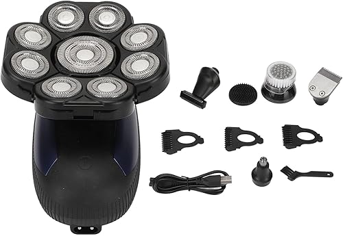 Miniatura 7 de Afeitadoras desmontables, 9 cortadores s maquinilla de afeitar eléctrica impermeable para hombres, máquina de recortar eléctrica recargable