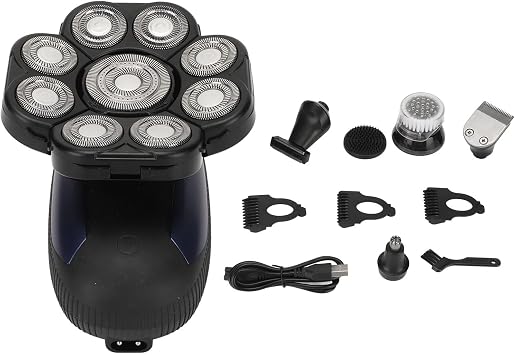 Detachable Shavers, 9 Cutter s Electric Razor Waterproof for Men, Electric Trimmer Machine Cordless Rechargeable, 3D Floating Trimming for Bald Man