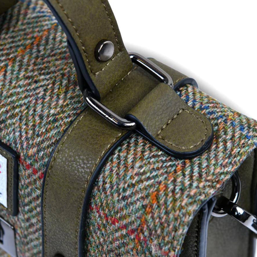 Image of Islander Harris Tweed Mini Satchel, Handbag for Women, Flap and Microfiber Leather