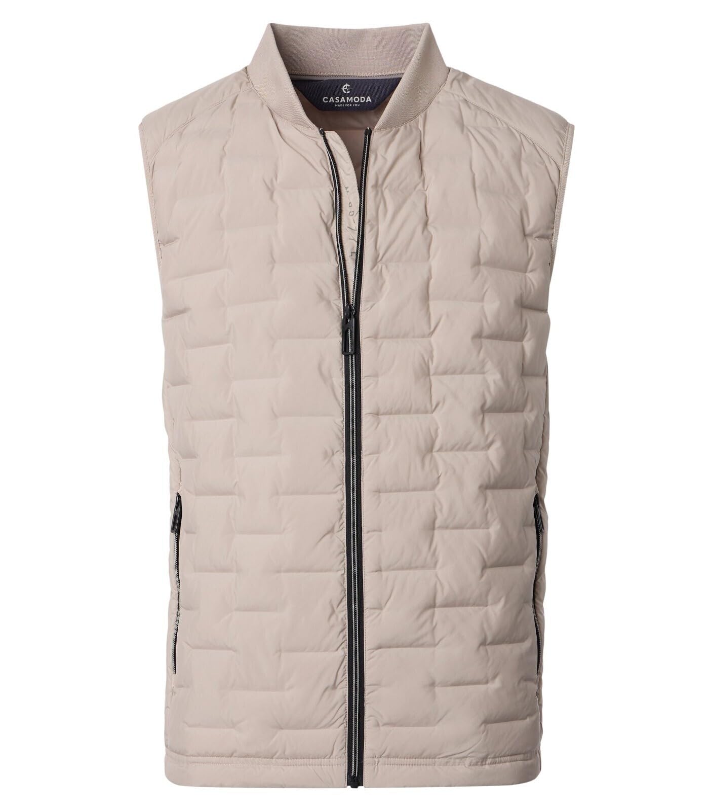 CASAMODA Herren Outdoor-Steppweste Collegekragen Zipper