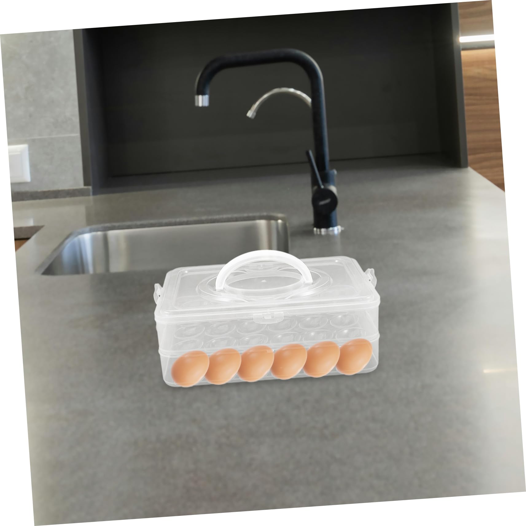 COLLBATH Eierhalter Aus Kunststoff Mit Deckel Stapelbar Für 48 Eier Eier-aufbewahrungsbox Transparent Für Kühlschrank Und Küche