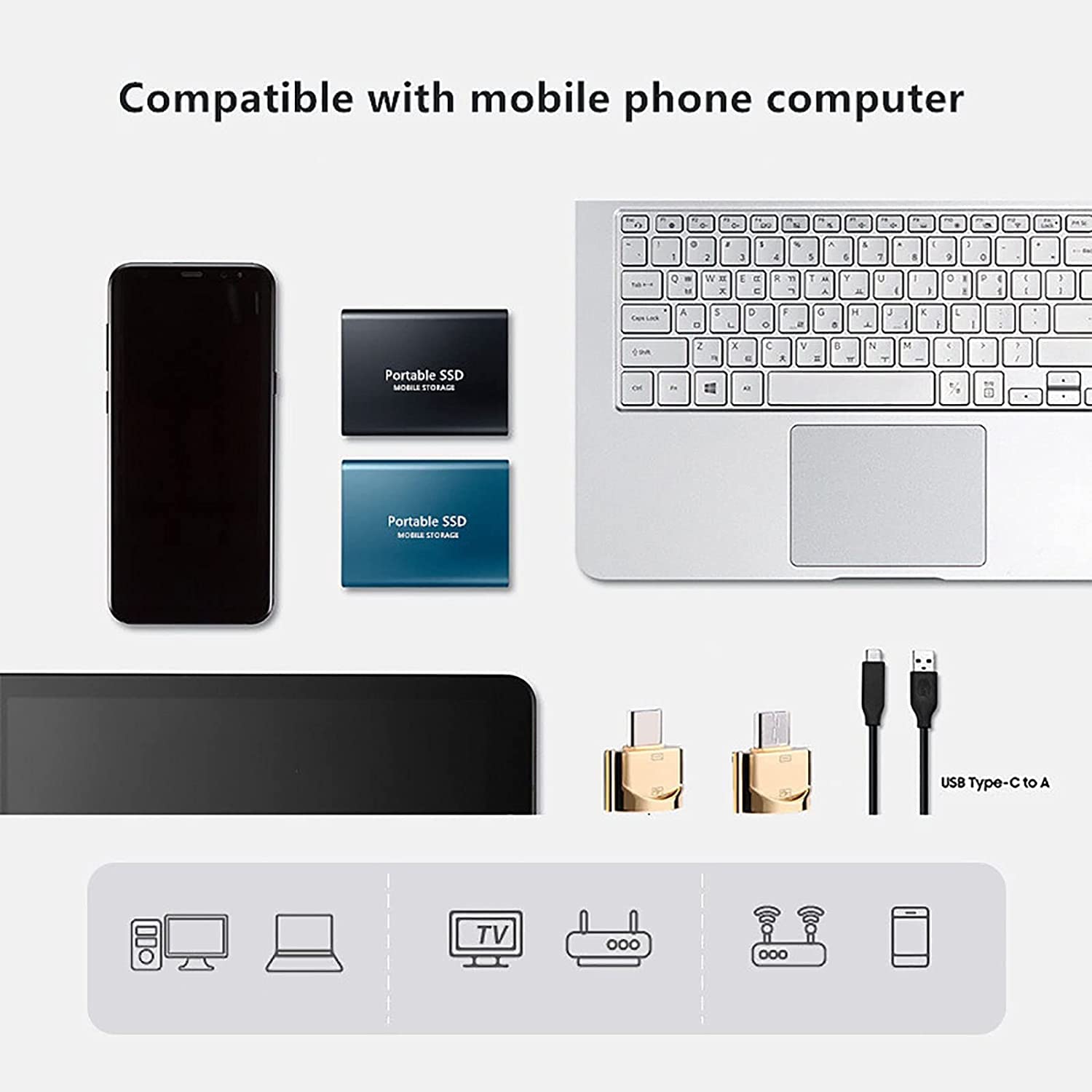 Amazon | WEIJINTO ポータブルSSD 外付けソリッドステートドライブ 2TB