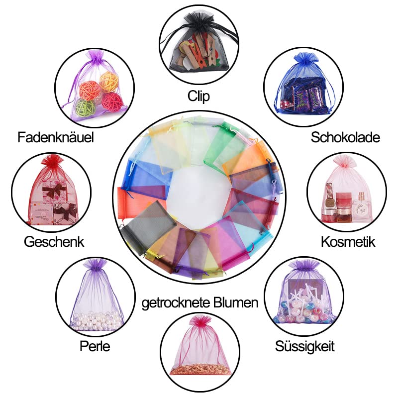Pack of 100 Organza Bags 15 x 20 cm, Organza Bags Jewellery Bags, Small Organza Bags - Image 2