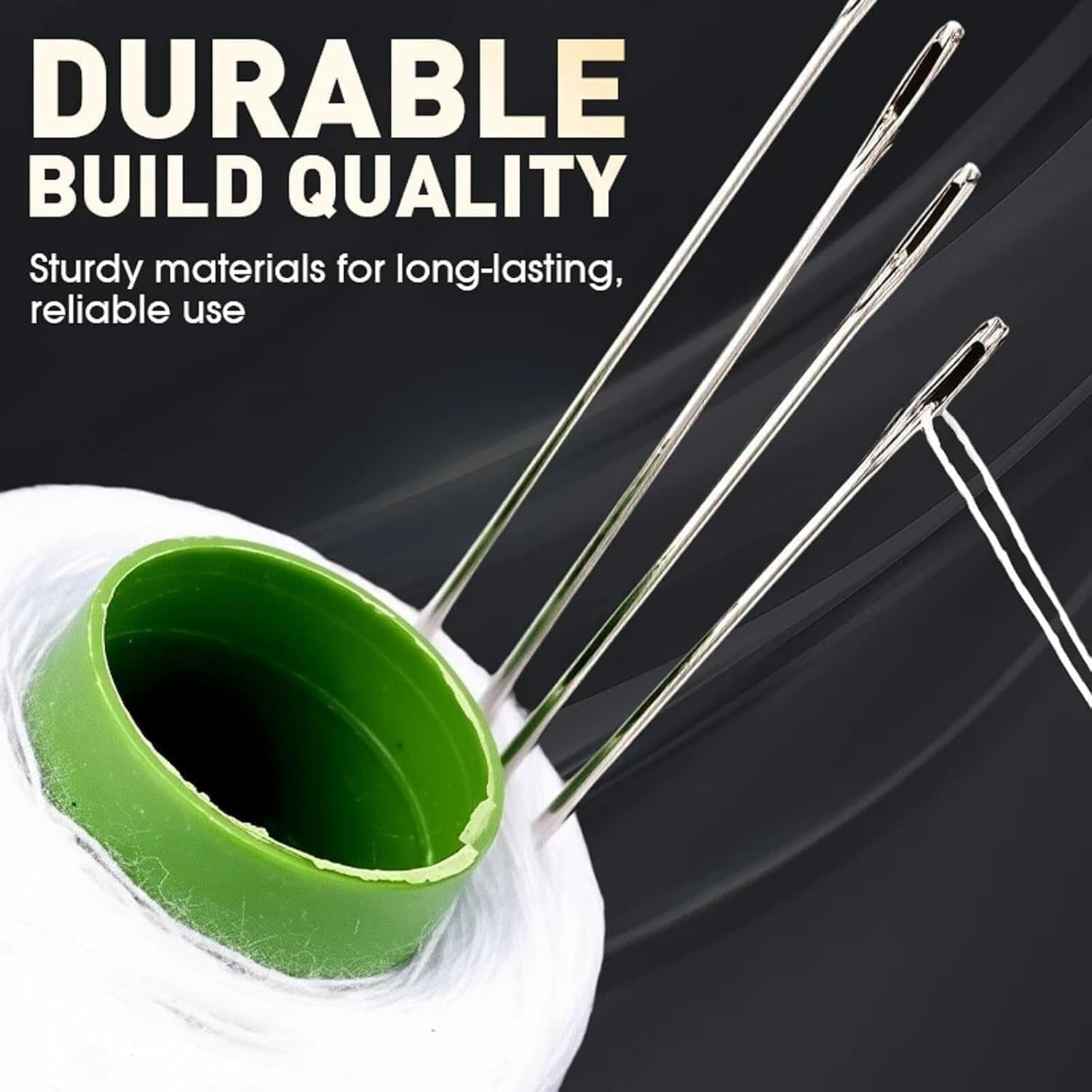 Z-TIISON 30 Aghi Da Cucito A Mano Con Occhio Grande – 5 Misure (4,2-6 Cm) In Acciaio Inox, Custodia Trasparente - 5