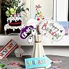 29 Pieces Birthday Photo Booth Props Kit Colorful Funny Kids Birthday Theme Table Centerpiece Craft Cutouts with Glue Point Dots and Wooden Dowel Sticks for Party Celebration Decorations