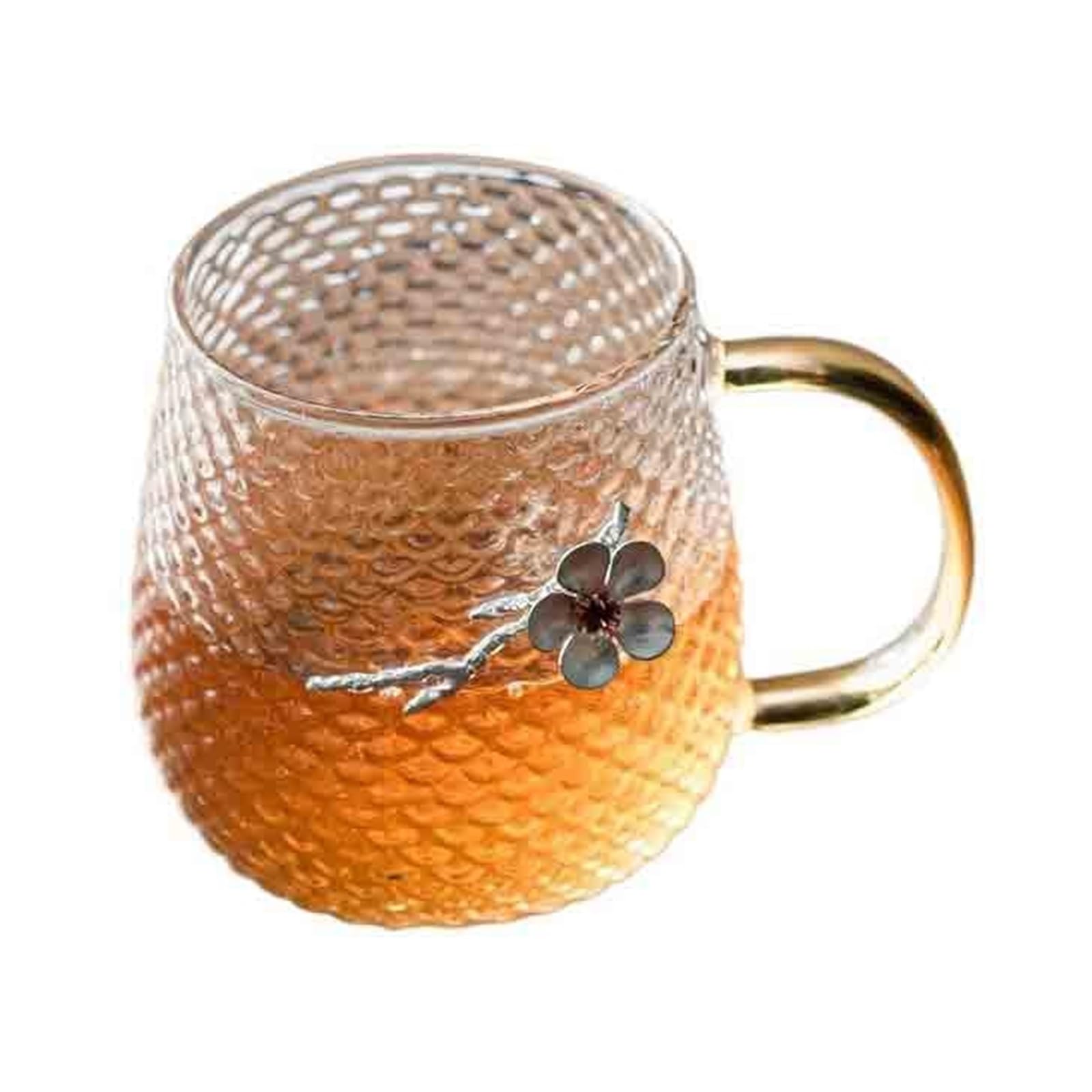 Taza de cristal con diseño escamas pez de 230 ml para momentos de relax y meriendas con estilo