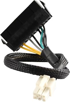 24 Pin to 6 Pin ATX PSU Power Adapter Cable for Dell Motherboard with 6 Pin Port for DELL 3650 3040 7040, 13.3-inch34CM