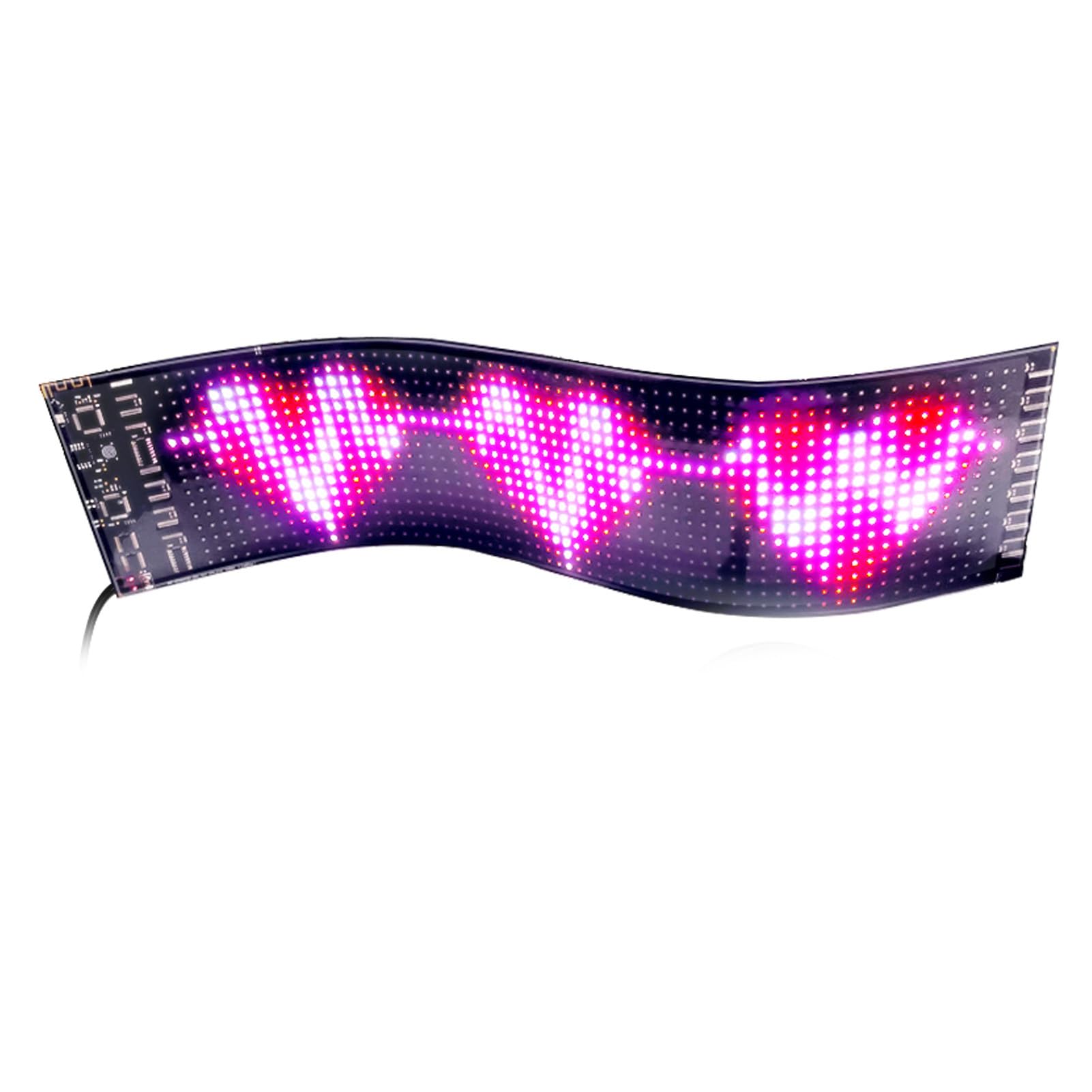 Flexibles RGB-LED-Bildlaufschild, Langlebiges Werbedisplay für Partys, Geschäfte, Autos, 36 X 8,4 Cm, IP67