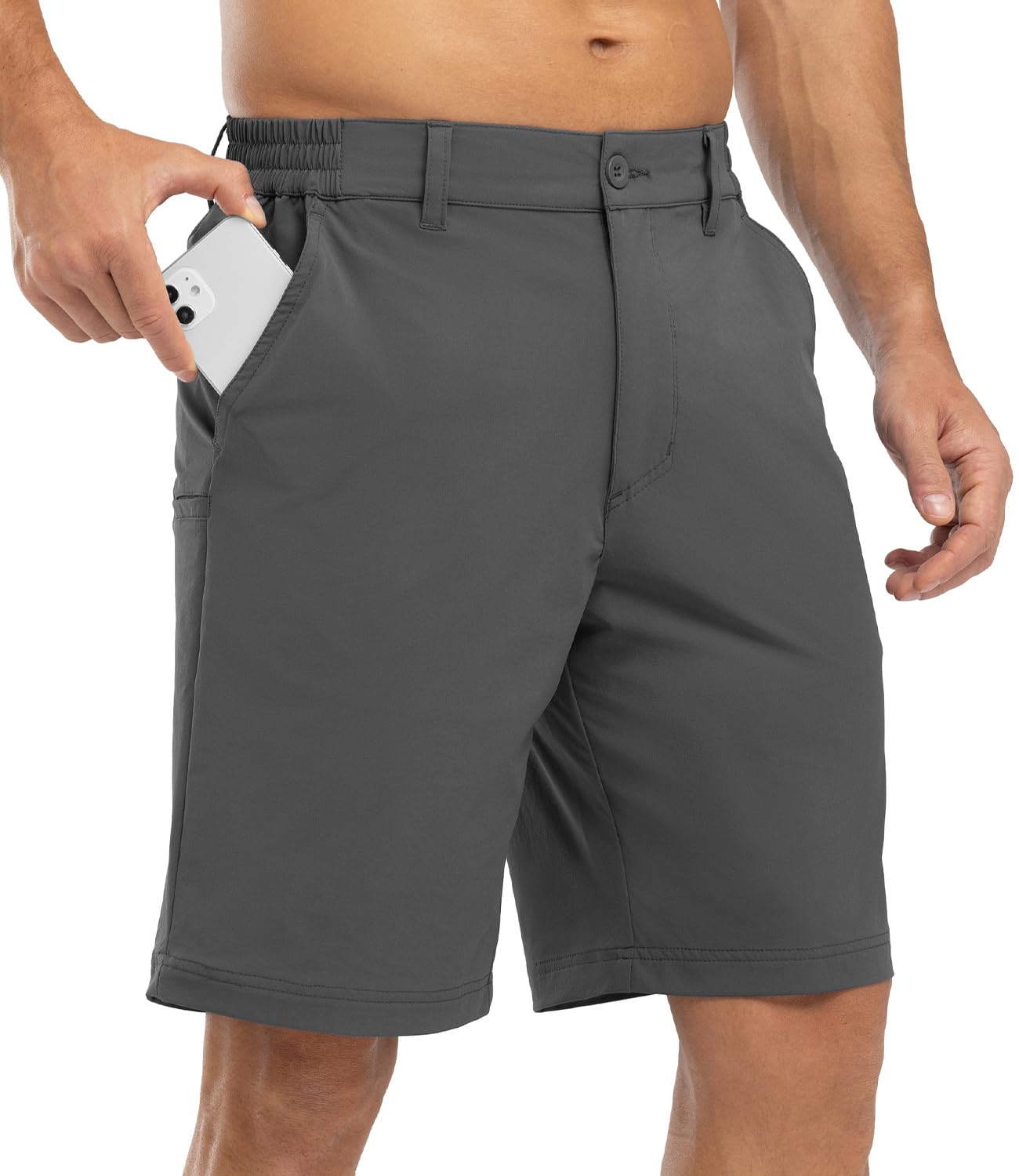 BGOWATU Mens Golf Shorts Stretch Dress Shorts Dry Fit Casual Hiking Cargo Shorts for Summer with Pockets