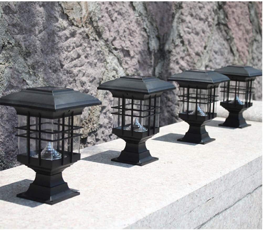 Solarne lampy kolumnowe, wodoodporne oświetlenie słupków ogrodzeniowych, słoneczne lampy zewnętrzne na słupach, oświetlenie zewnętrzne do dekoracji patio, filary ogrodowe, oświetlenie trawn