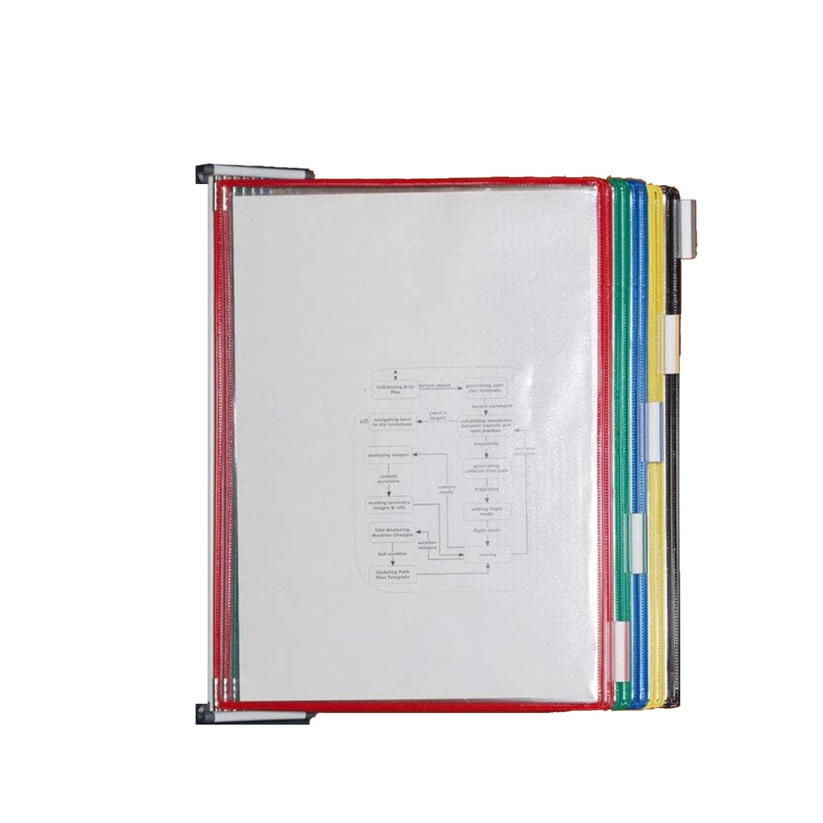 Sistema de tablero de exhibición de mesa, 10 bolsillos, tamaño carta, portátil, a color, for oficina, almacén, restaurante, almacenamiento de documentos A4.