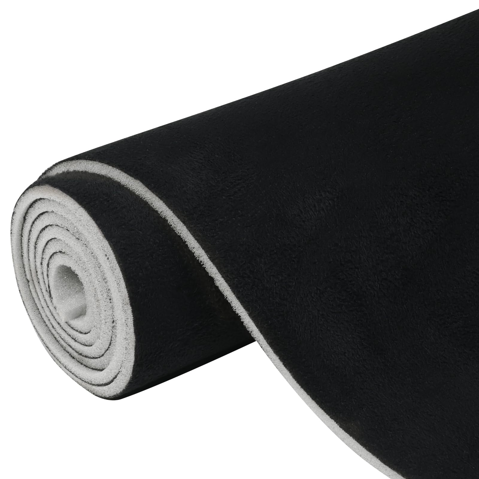 48" L x 60" W Suede Headliner Fabric with Foam Backing Material 3/16" 3mm Car Headliner Roof Fabric for Automotive,SUV,RV Interior Replacement (Black,