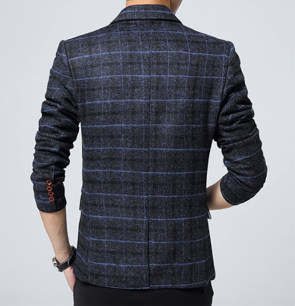 Giacca Uomo Casual A Quadri Vestito da Cerimonia Uomo Moda Giacca Uomo Elegante Primaverile Abito da Sposo Uomo Cappotto Uomo Corto Elegante Blazer Uomini Casual Giacche