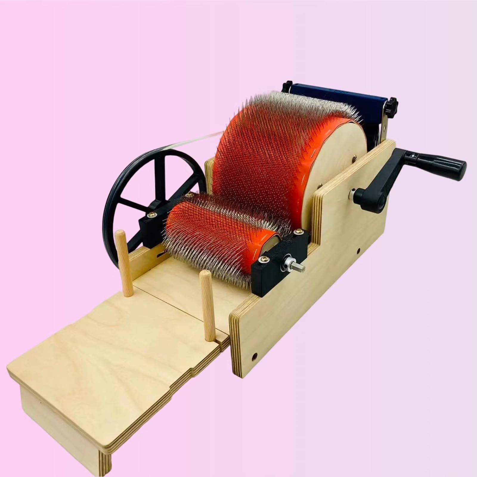Jybnbbe Size_name Manual Wool Carding Machine, Drum Carder With Hand Crank, Fast Color Mixing And Blending, For Carding Wool Fibers And Felt Projects (12Cm)