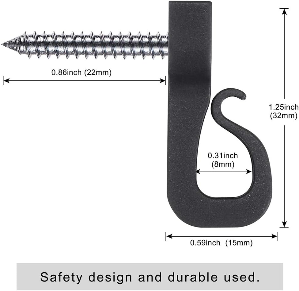 Exclusive Discount 80% Offer Dolibest Pack of 60 Q-Hanger, Home Christmas Lights Hanger Hooks with Phillips Screw for Garage New Year Party Outdoor Easy Release Wire and Fairy Led Lights, Widthwise Screw