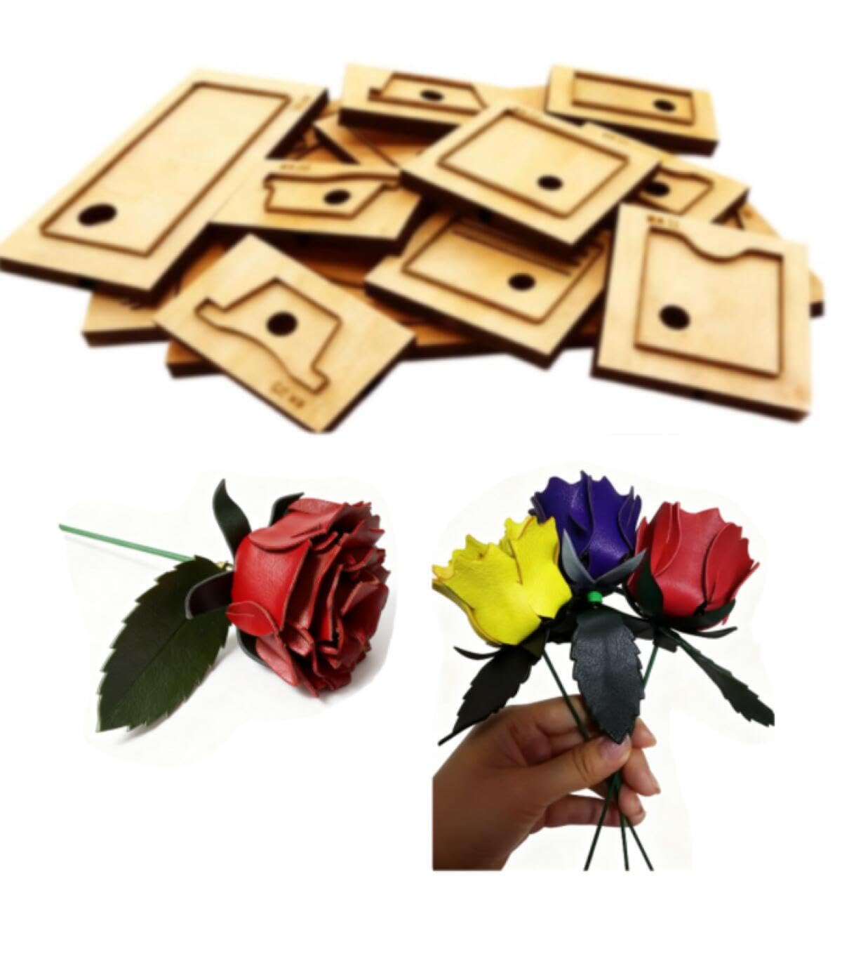 Rose Leather Cutting Die Wooden Stamping Punching Tool for DIY Leather Craft Making