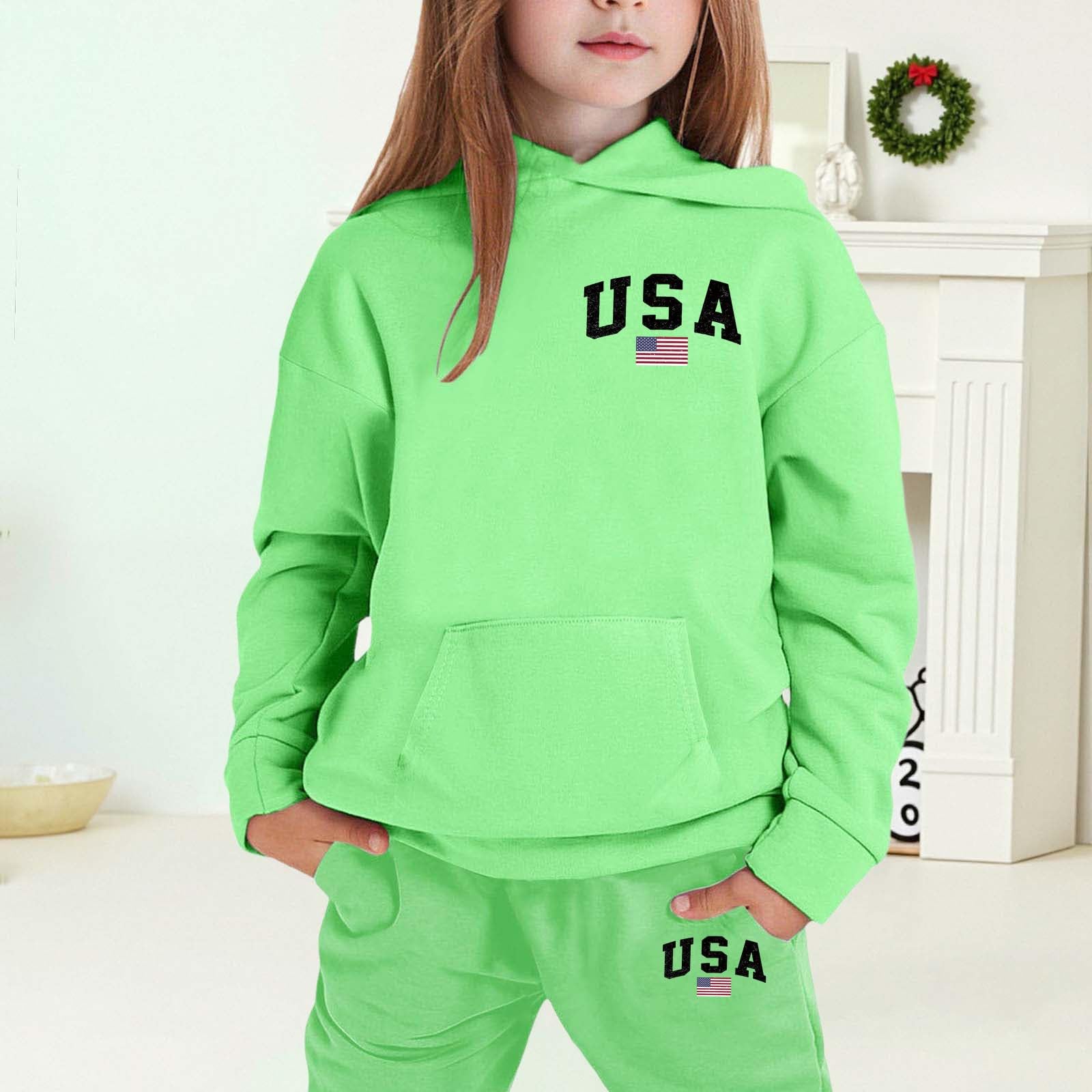 Ensemble Enfant, De Tenues D'hiver Pour Filles, Sweat À Capuche Et Jogging En Polaire, Vêtements Confortables Et Décontractés Pour Enfants Avec Imprimé Élégant, Design Original Unique