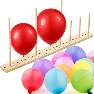 Juexica 24 Sizes Adjustable Wood Balloon Sizer Ruler 0-24 Inch or 2x0-12 Inch Measurement Tool for Creating Balloon Arches, towers, Rings and Birthday Wedding Decorations