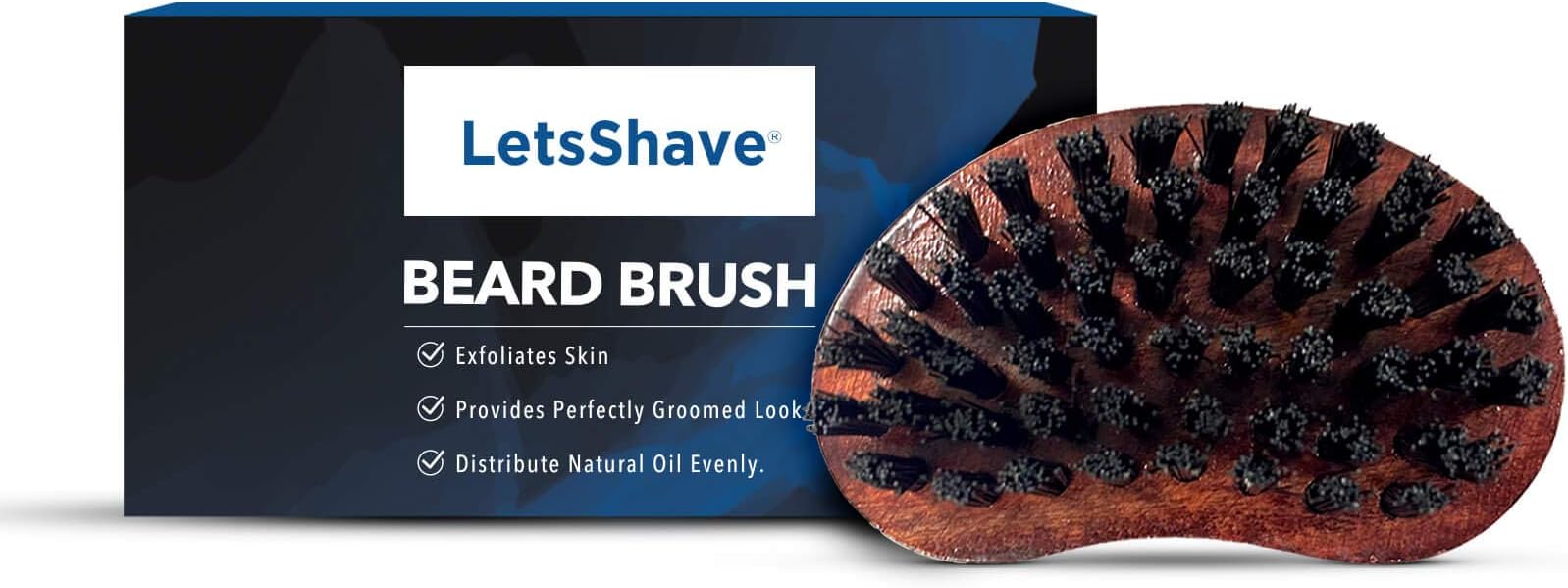 LetsShave Beard Brush For Men | Beard Styling Tool, Untangle & Tame your Beard, Groomed Beard, Anti Bacterial & Anti Dandruff