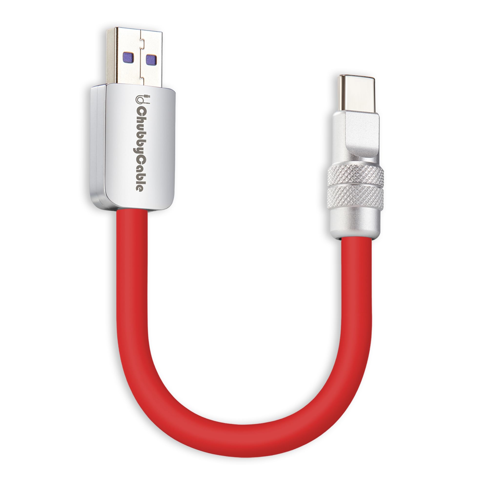 Cute Chubby - Power Bank Friendly Cable Durable Fast Charging Cord Short USB C Cable Phones Tablets Ultra-Thick Silicone Charger, Red, USB-A to Type-C, 1.64FT-image-47