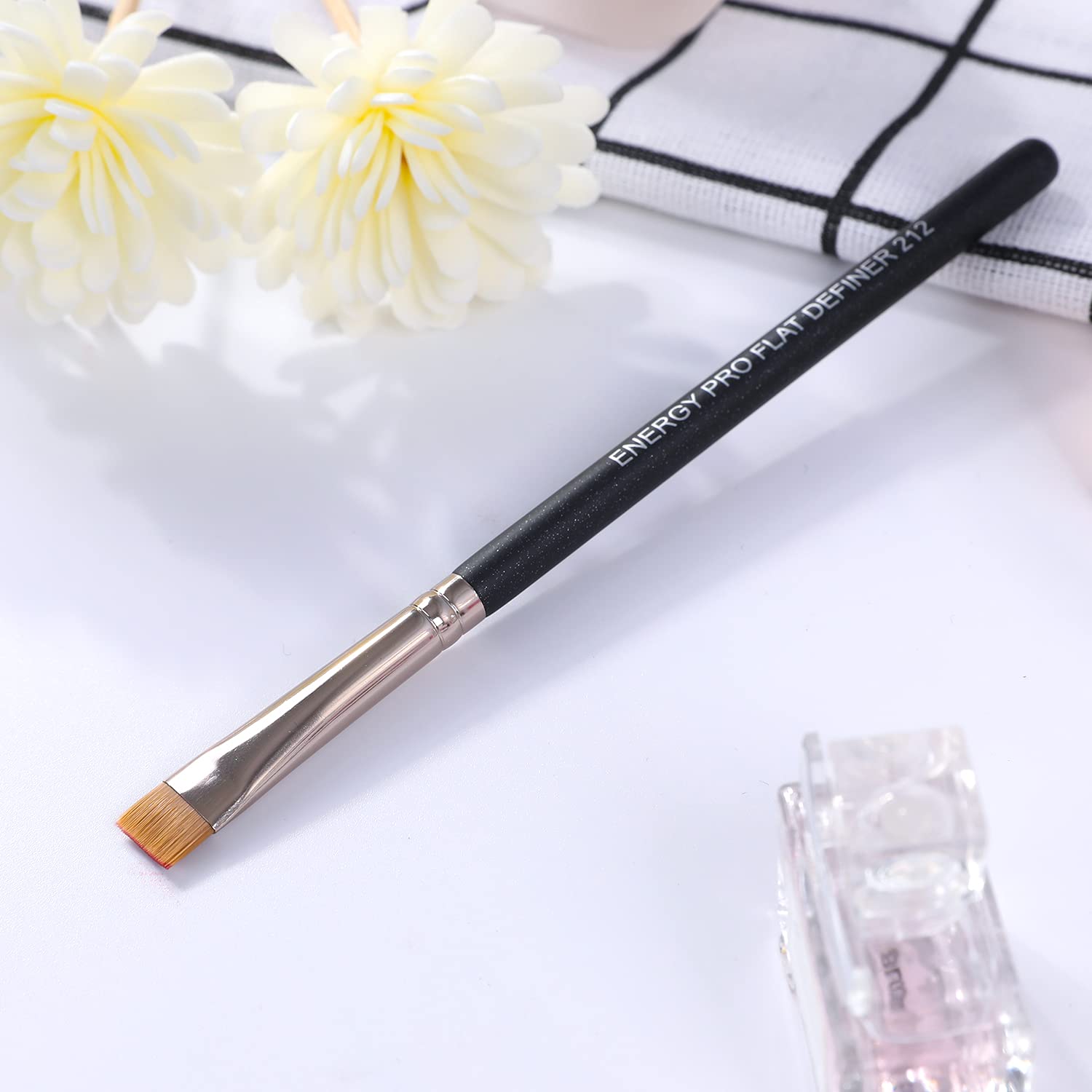 Flat Eyeliner Eyebrow Concealer Brush Pro Flat Definer Firm Stiff Thin Synthetic Bristle Precision Lash Liner Brow Conceal for Defining Shaping Eyebrows with Gel Powder Cream Cake Makeup 212 : Beauty & Personal Care